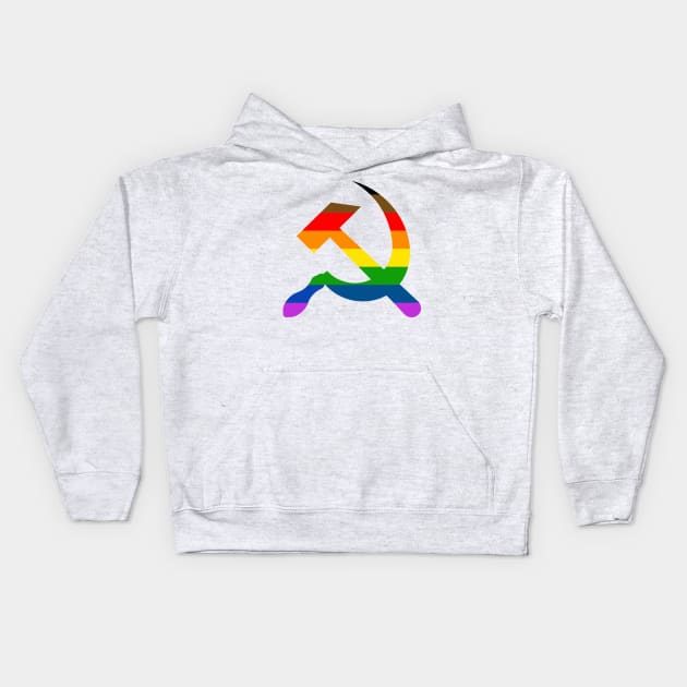 Pride Hammer and Sickle Kids Hoodie by RevolutionToday